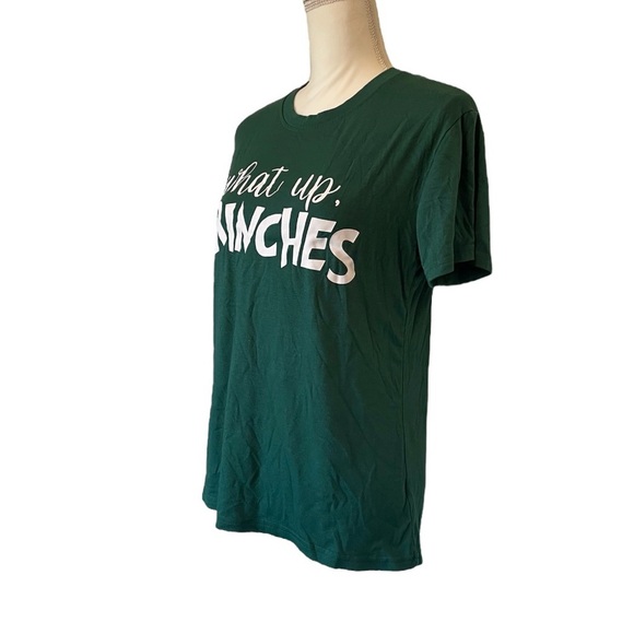 Green “What Up, Grinches” Funny Christmas Holiday Women's Short Sleeve Top Small - Picture 4 of 11